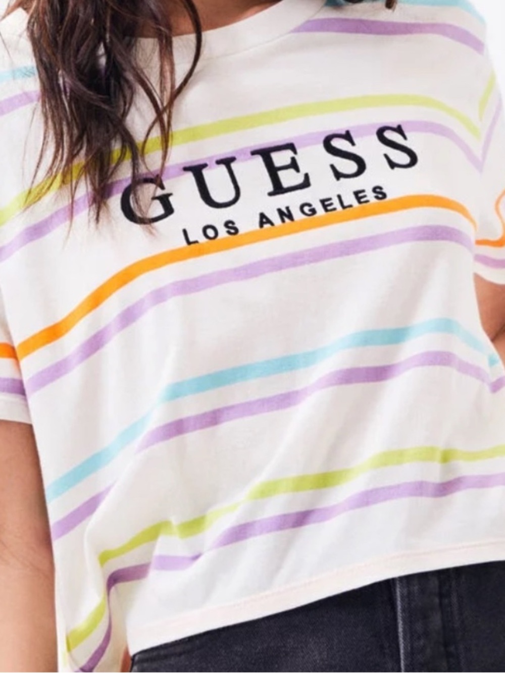 Guess Striped Crop Top